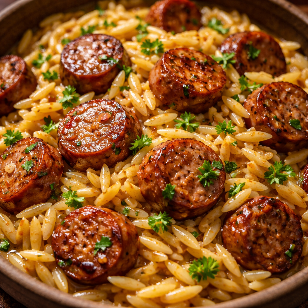 Orzo Saucisses Beurre Ail