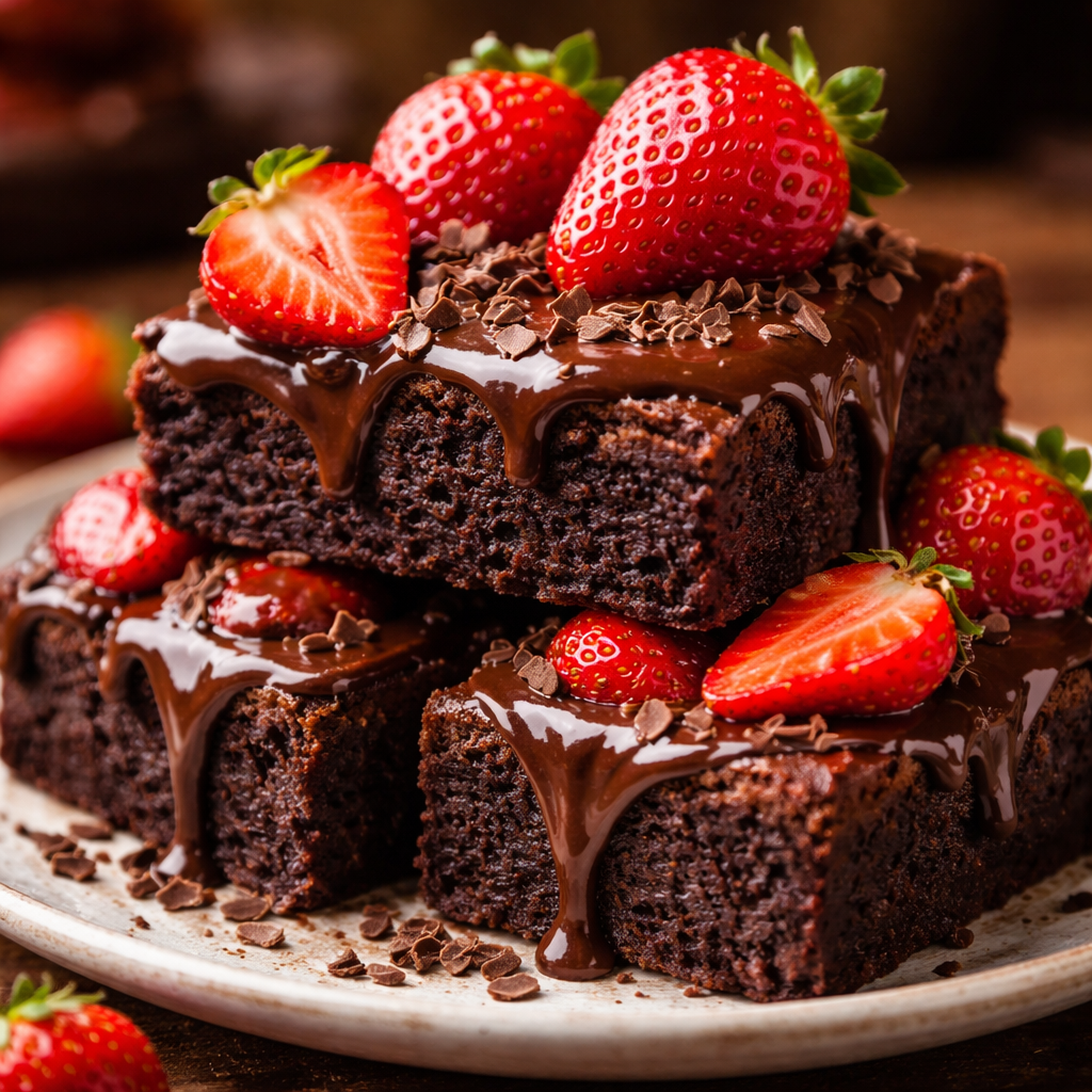 Brownies Chocolat Fraises