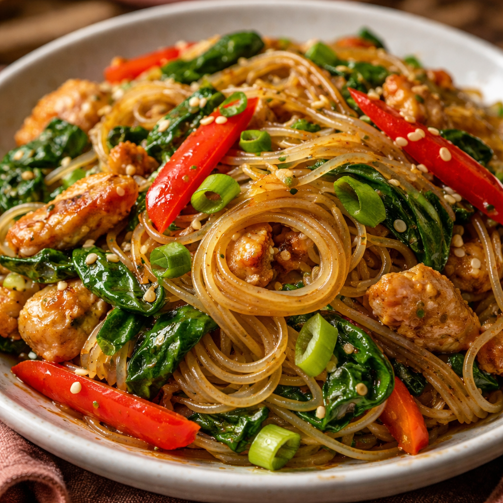 Sauté de Nouilles de Riz Haute Protéine