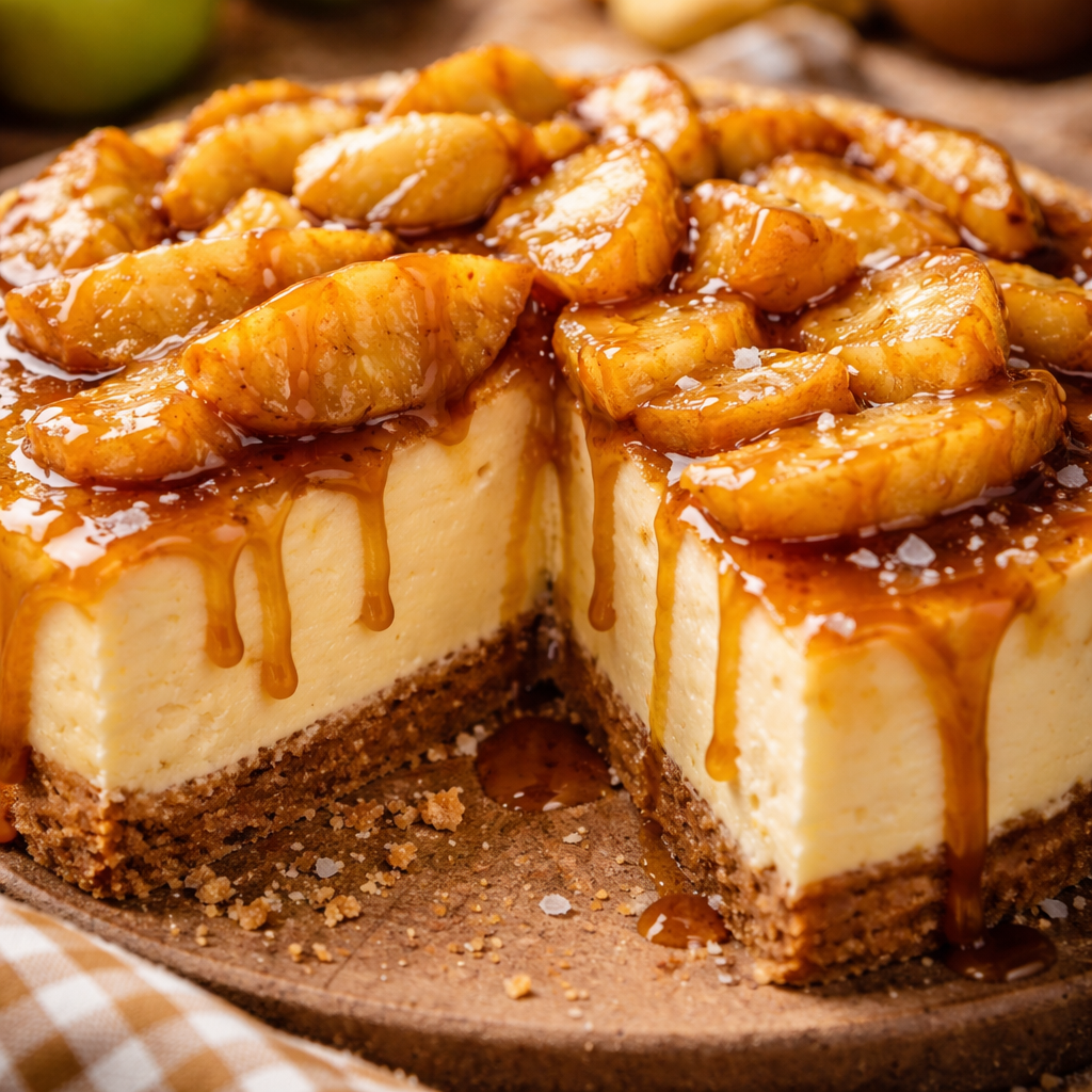 Cheesecake aux pommes caramélisées