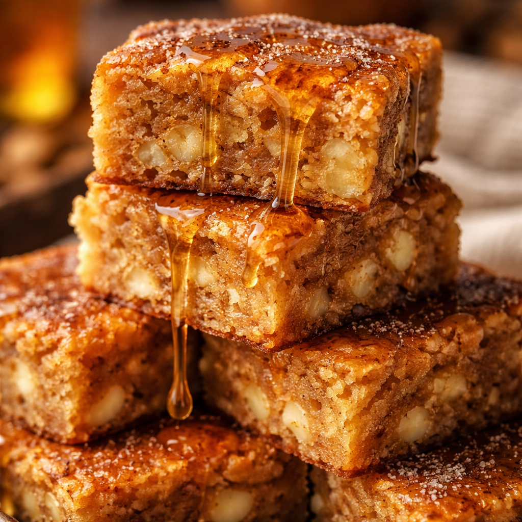 Blondies with Honey and Cinnamon