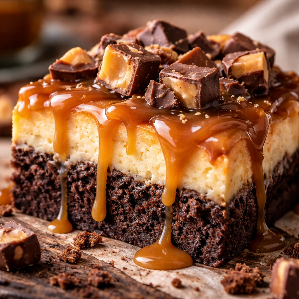 Cheesecake brownie au caramel