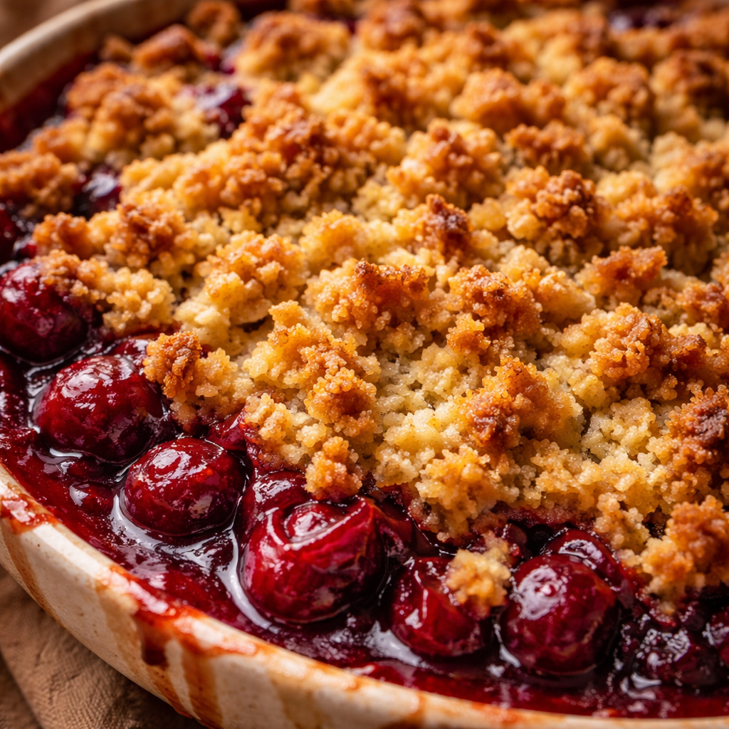 Crumble aux cerises
