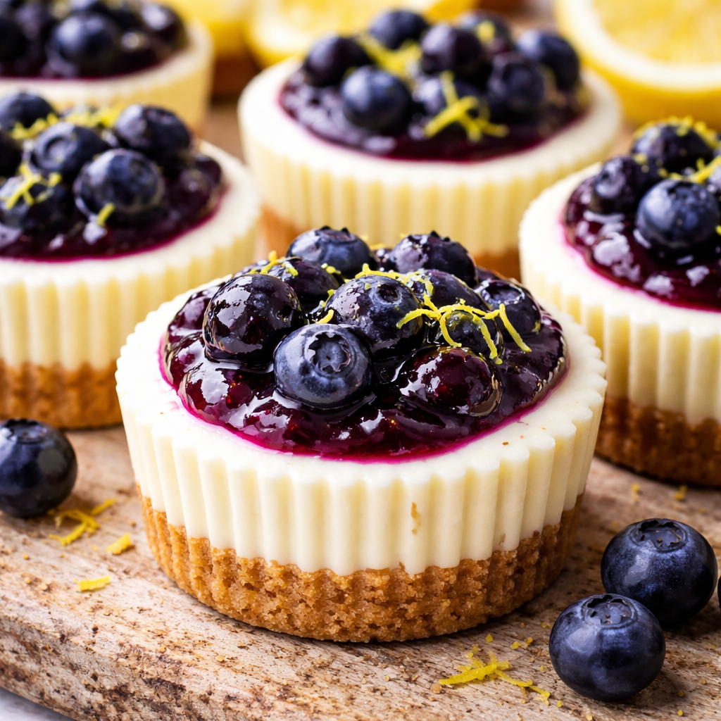 Mini cheesecakes myrtilles citron
