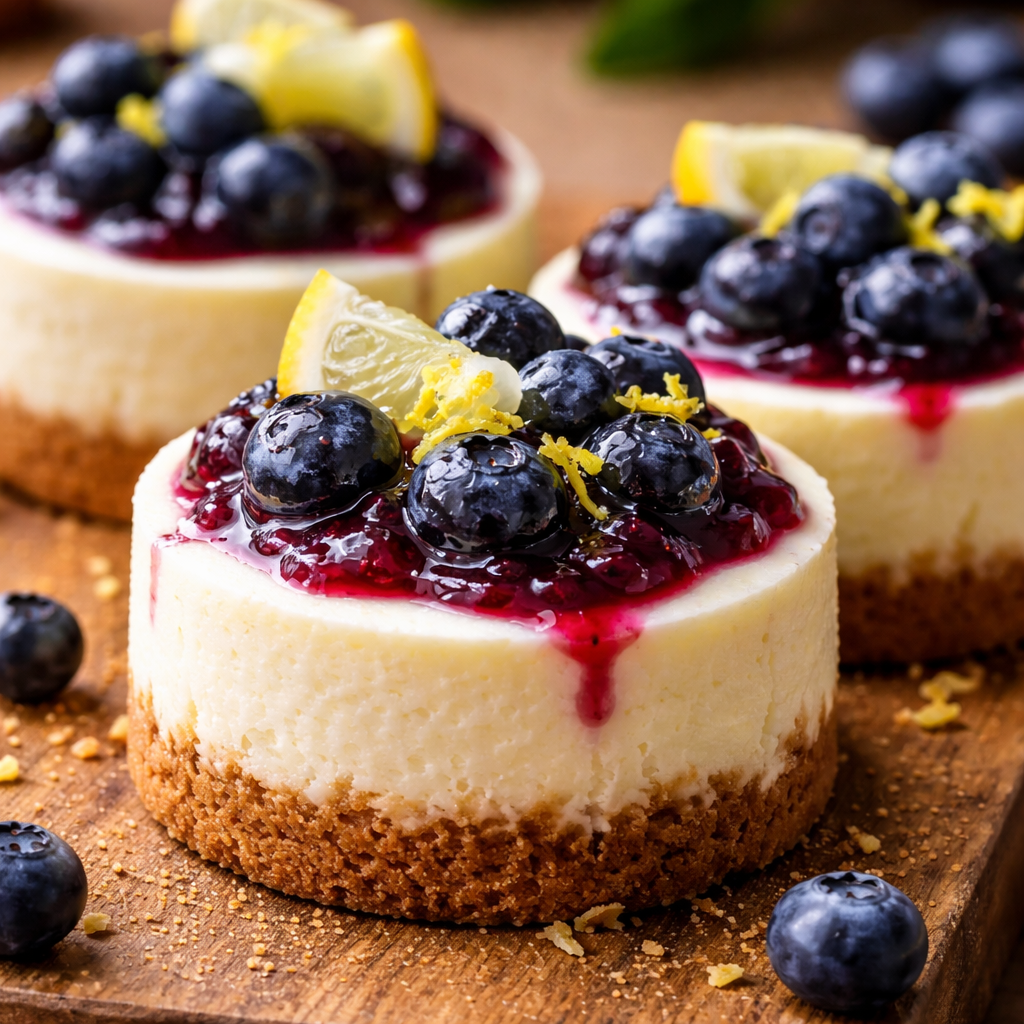 Mini cheesecakes myrtille citron