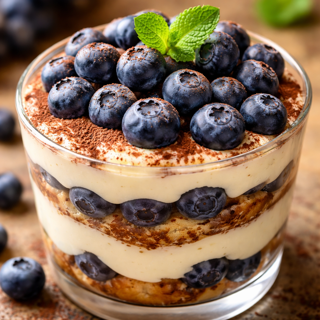 Tiramisu aux Myrtilles Sans Œuf