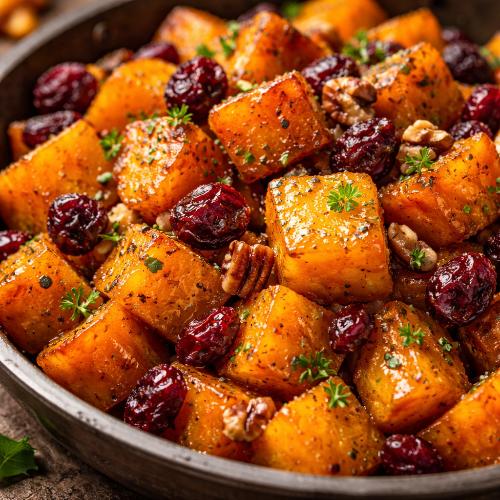 Roasted butternut squash with honey