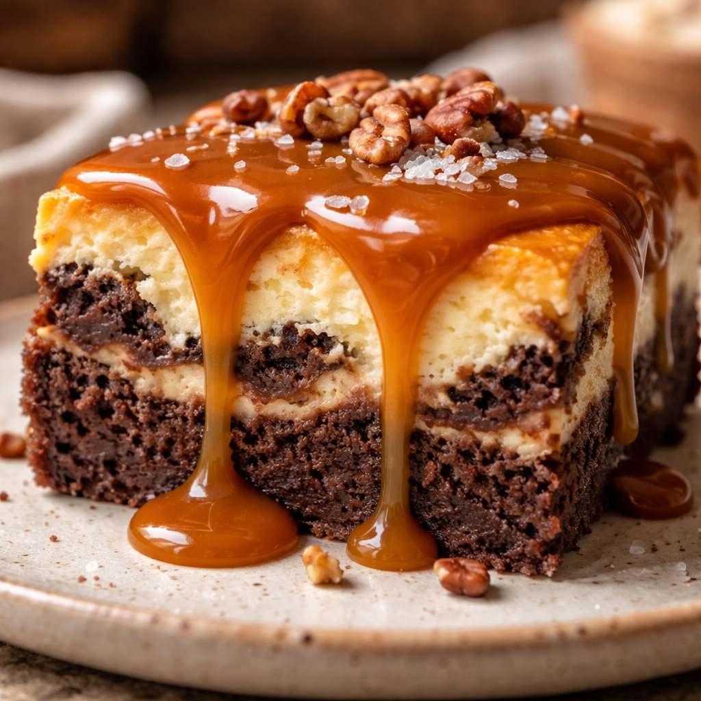Cheesecake Brownie au Caramel