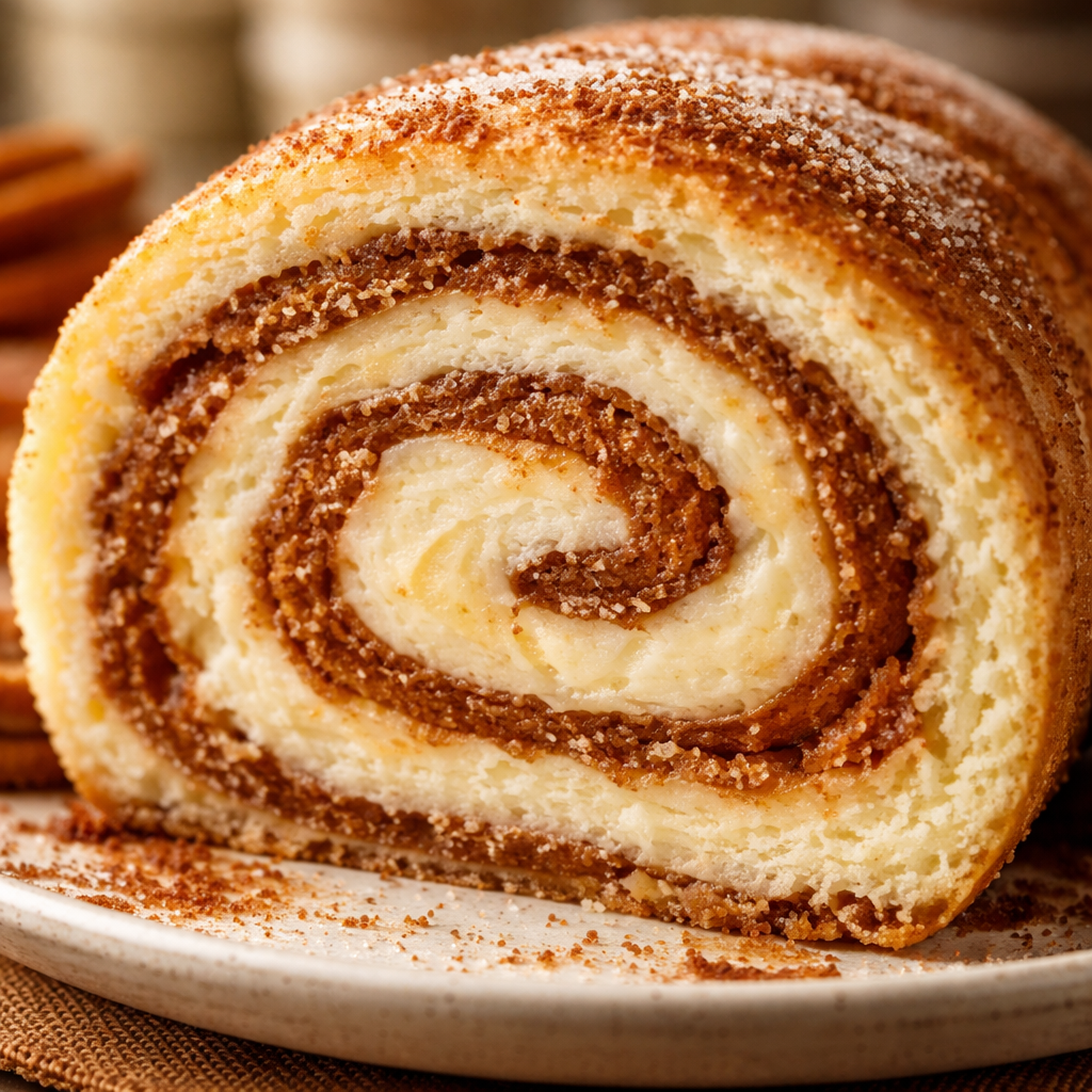 Cheesecake roulé à la cannelle