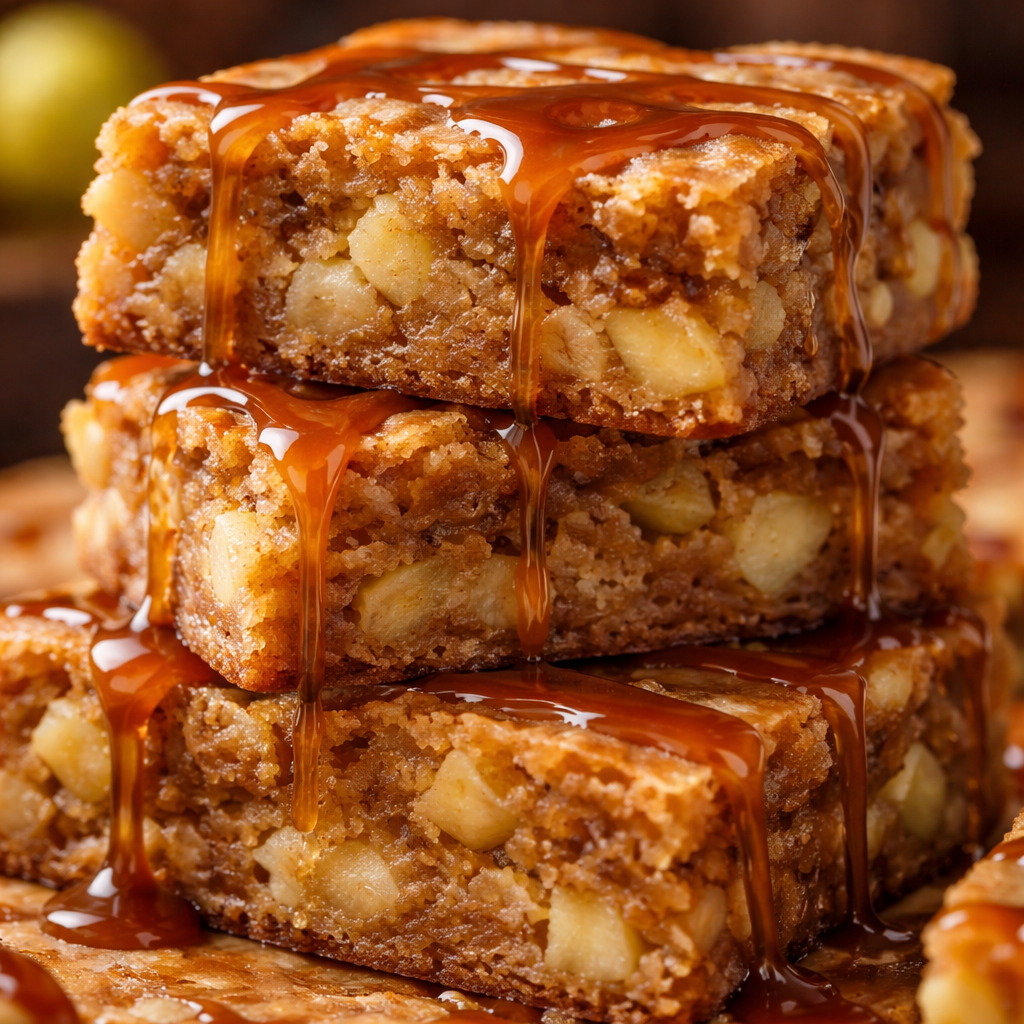 Blondies aux pommes glacés à l'érable