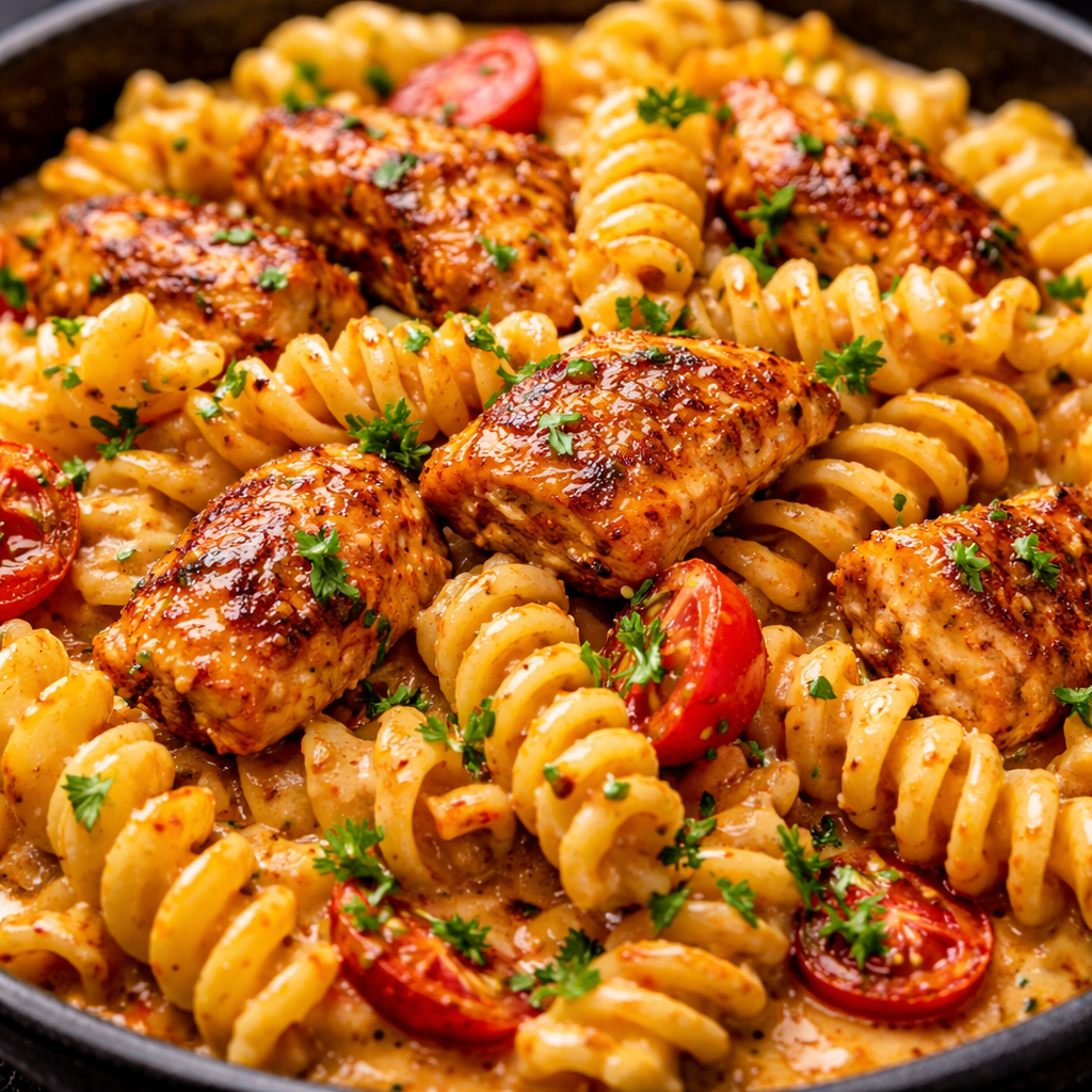 Rotini Cajun Crémeux au Poulet