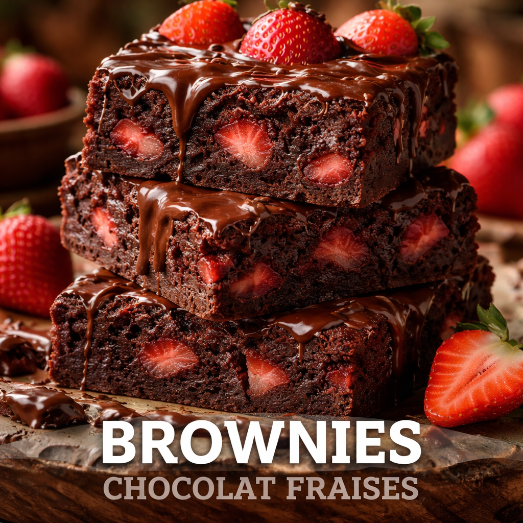 Brownies moelleux au chocolat et aux fraises