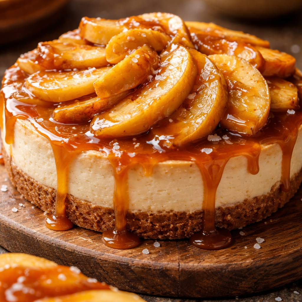 Tarte au Cheesecake aux Pommes Caramel Salé