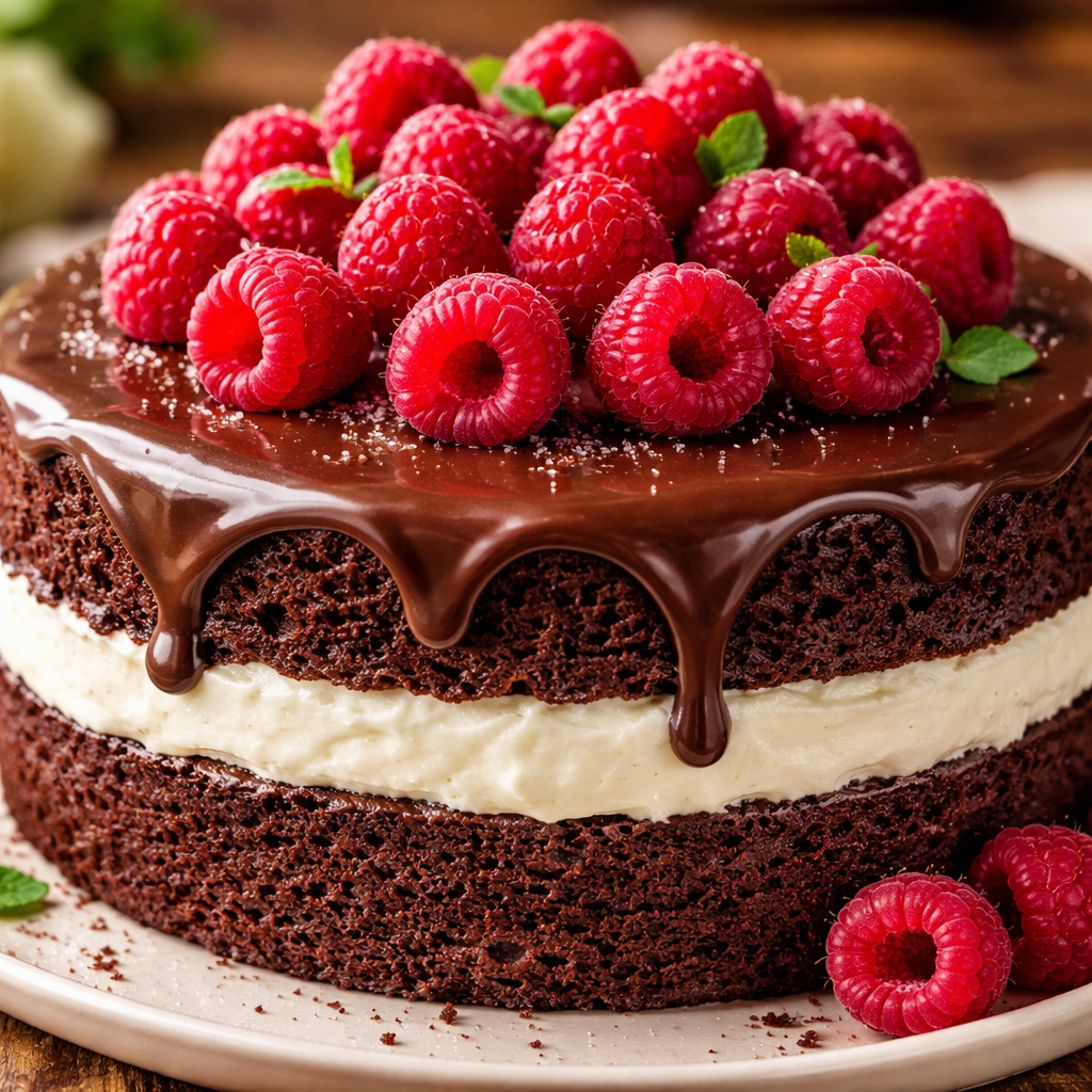 Gâteau Rêve au Chocolat Blanc et Framboises