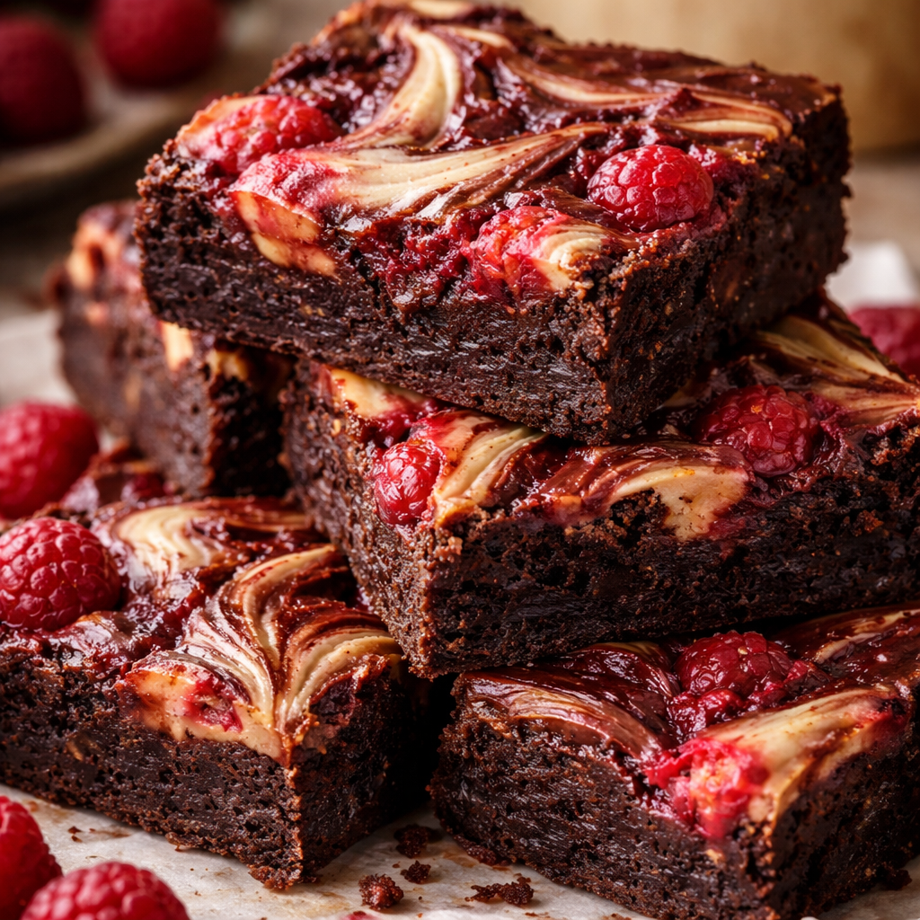 Brownies Marbrés aux Framboises