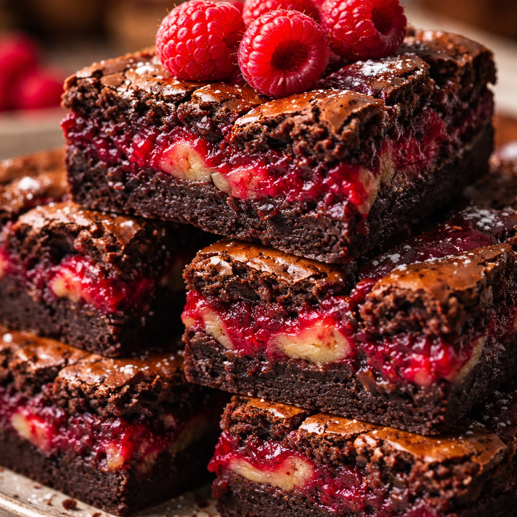 Brownies Marbrés aux Framboises