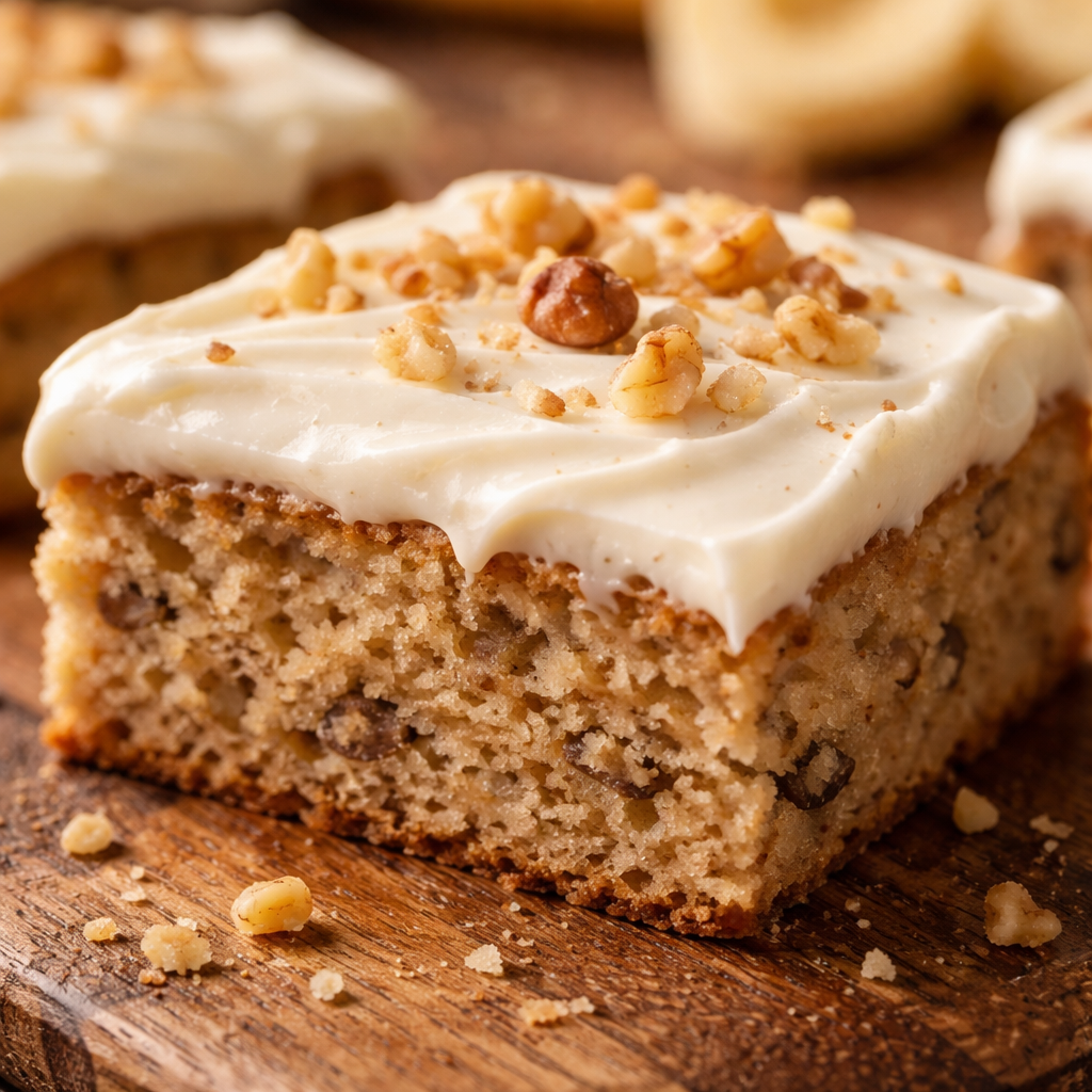 Barres à la banane avec glaçage au fromage à la crème