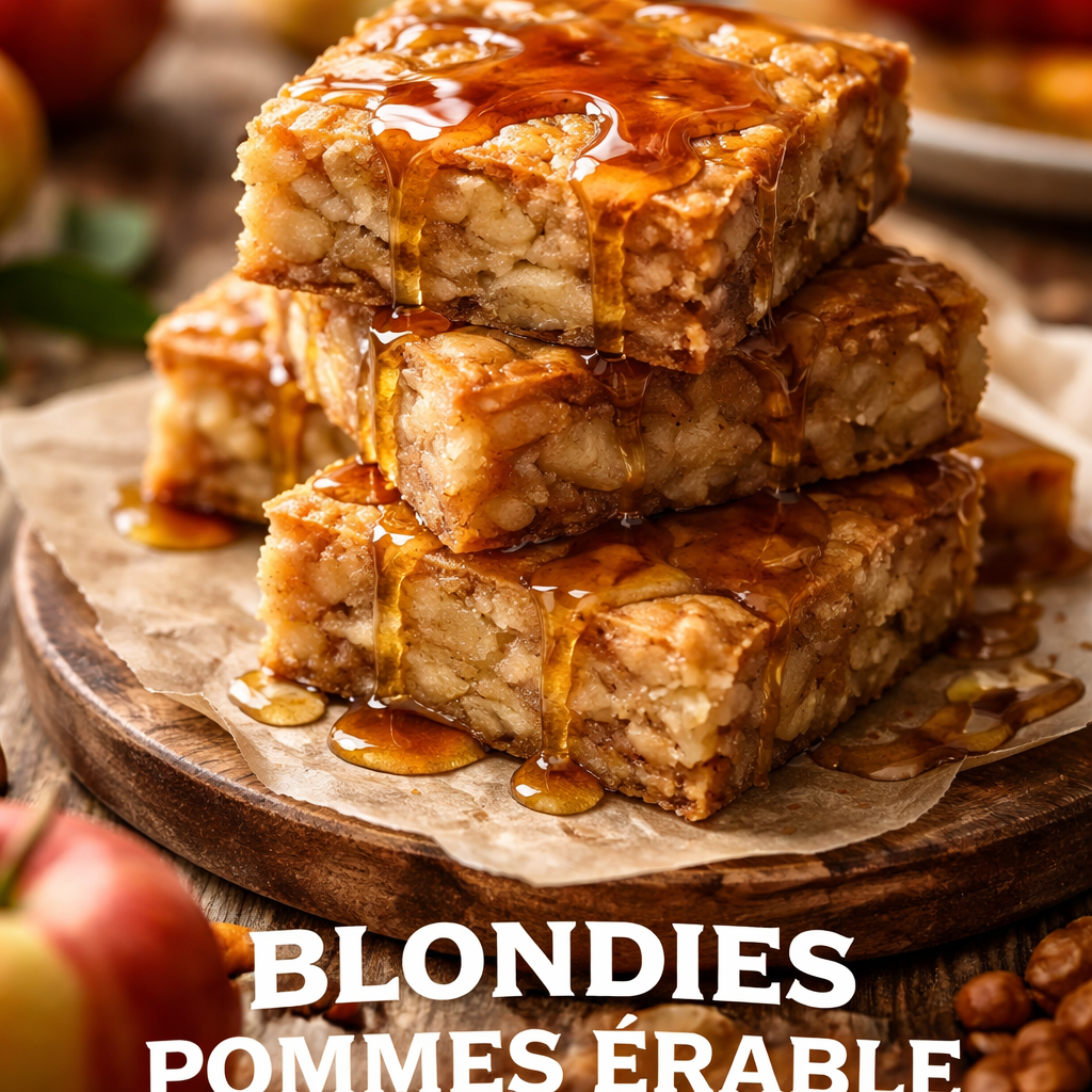 Blondies aux pommes glacés à l'érable