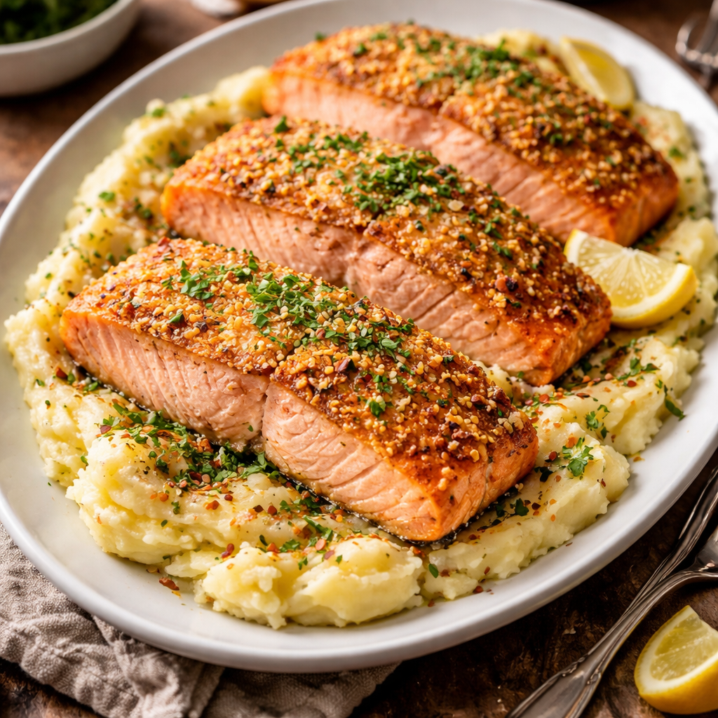 Saumon en croûte de parmesan