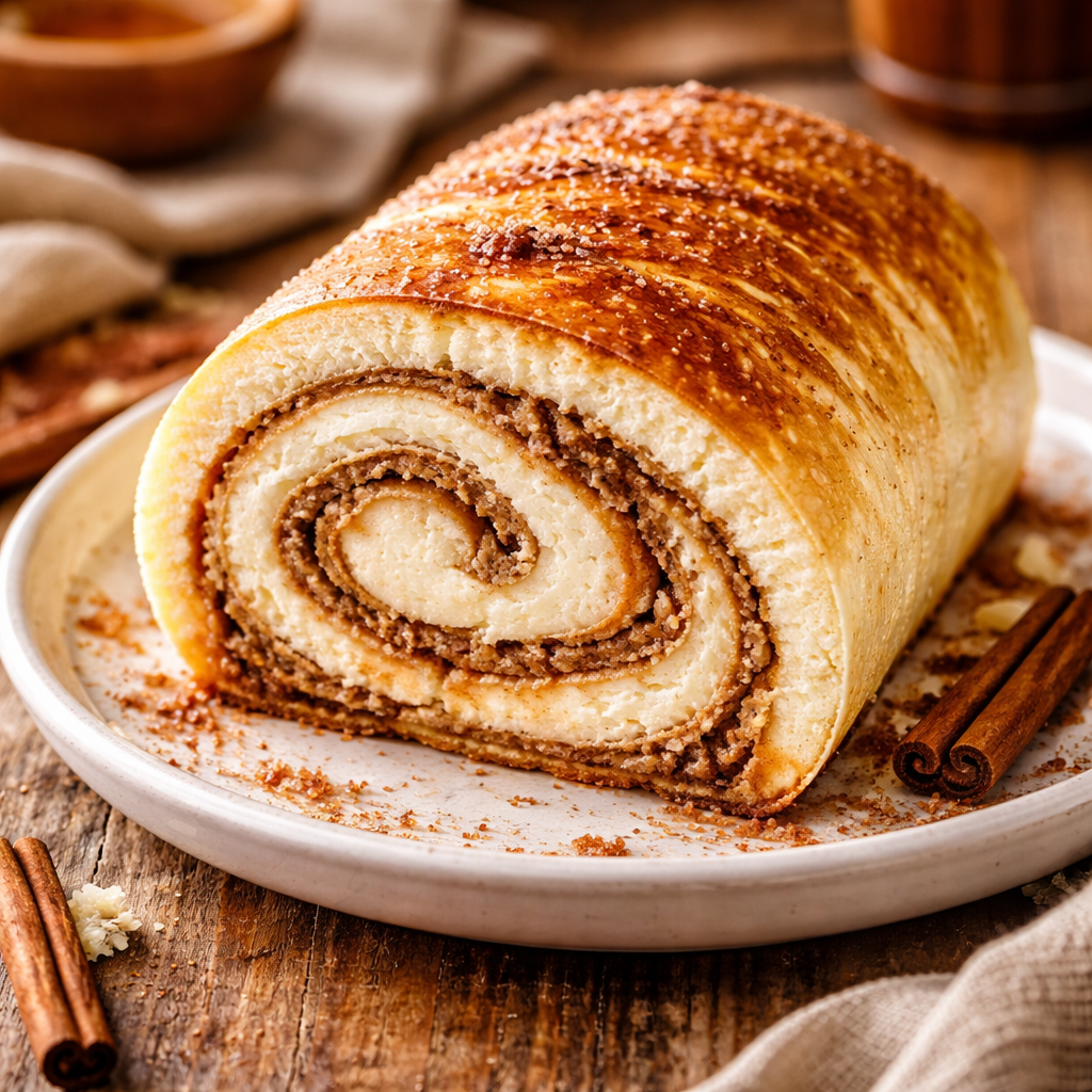 Cheesecake roulé à la cannelle