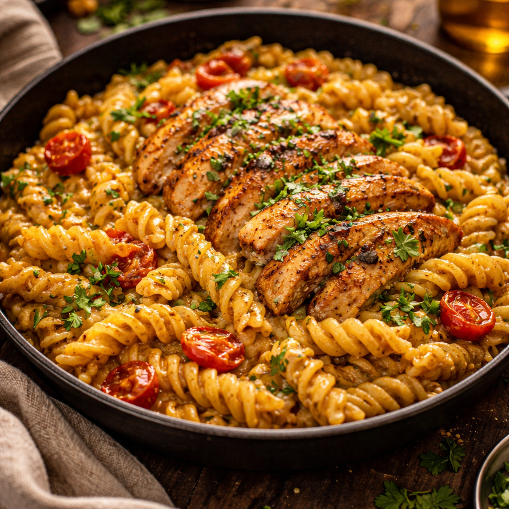 Rotini Cajun Crémeux au Poulet