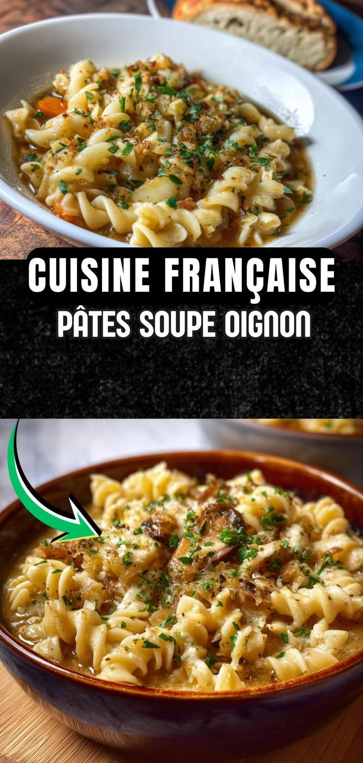 Pâtes Façon Soupe à l'Oignon Française