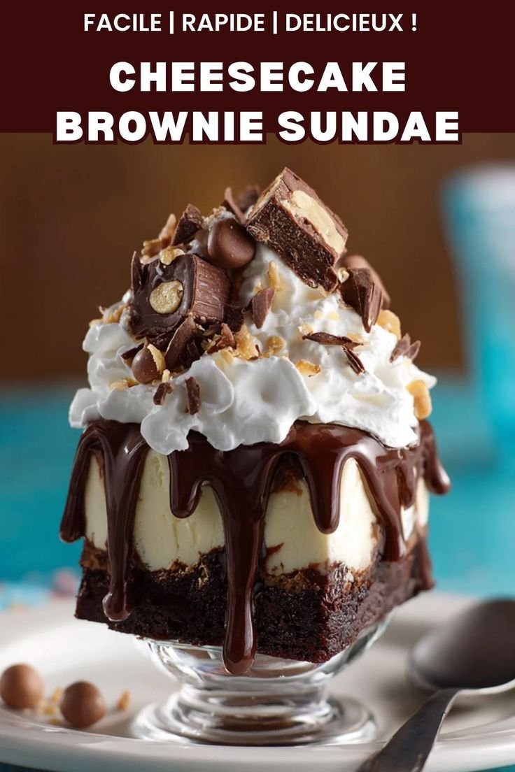 Sundae au brownie de cheesecake