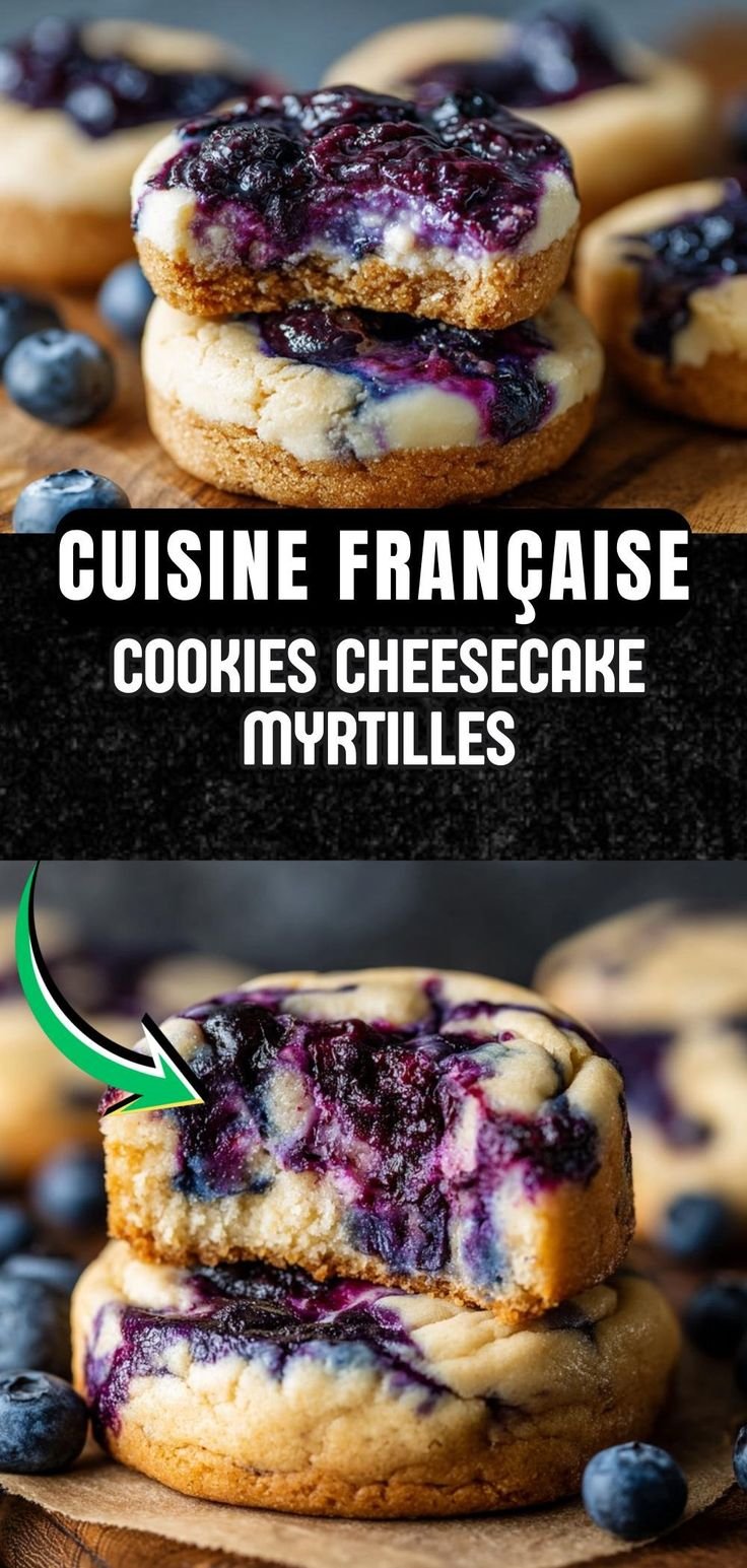 Cookies Cheesecake aux Myrtilles