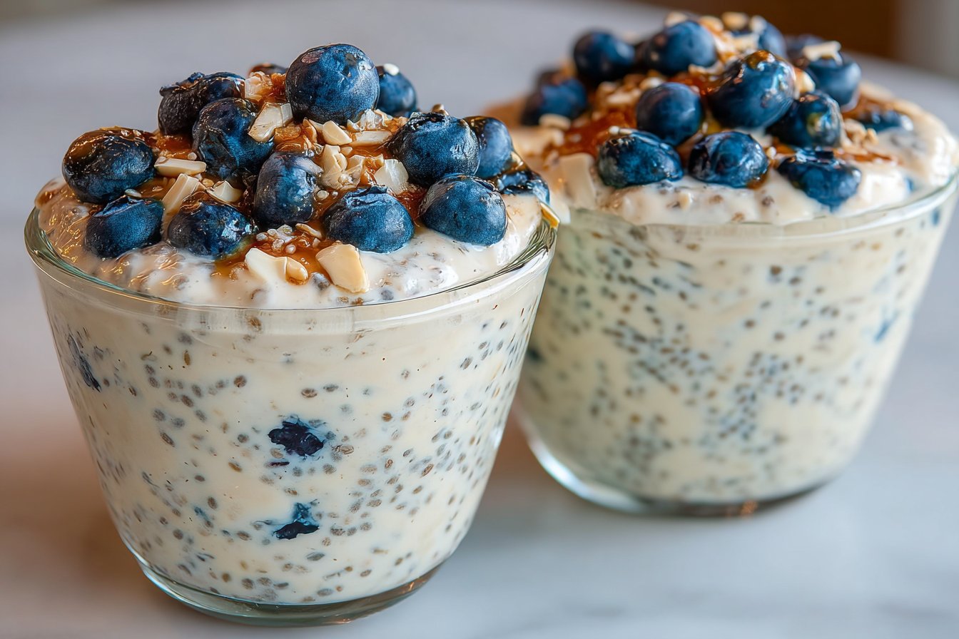 Crème de chia aux bleuets et à la noix de coco