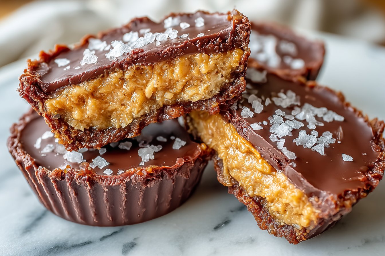 Coupes de flocons d'avoine au beurre de cacahuète sans cuisson