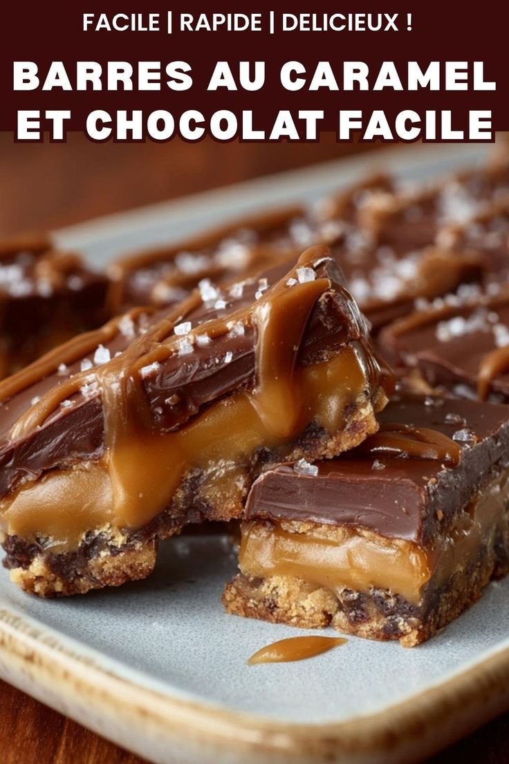 Barres au caramel et chocolat