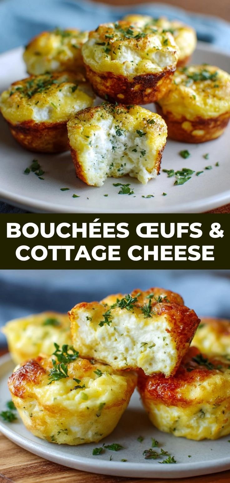 Bouchées aux œufs et fromage cottage