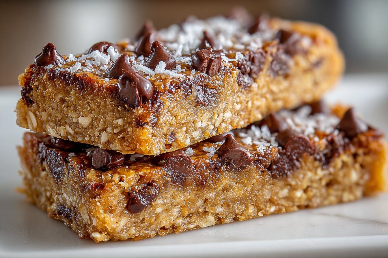 Recette de barres de flocons d'avoine aux pépites de chocolat saines