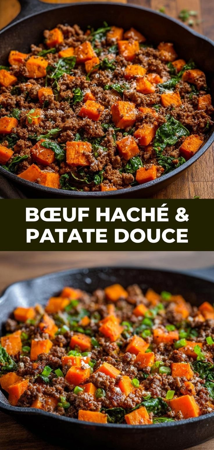 Sauté de beef mince et sweet potato