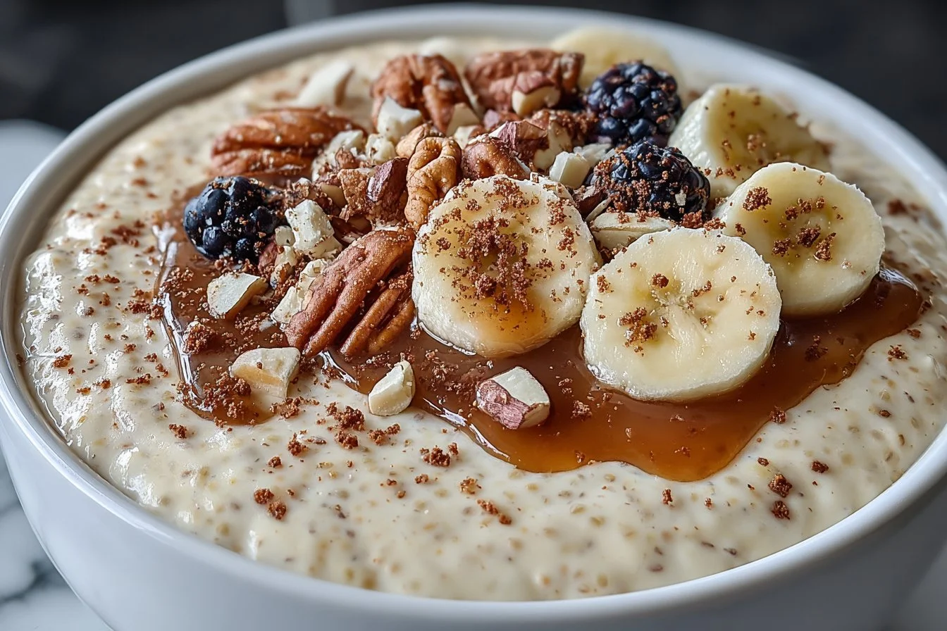 Bol de chia pudding avec fruits frais et graines, recette rapide et saine.