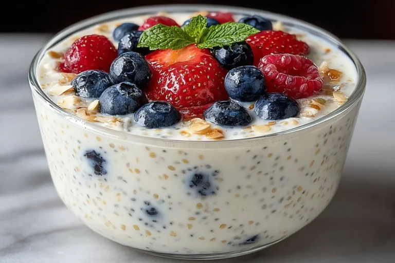 Pudding aux graines de chia à la vanille servi dans un bol élégant