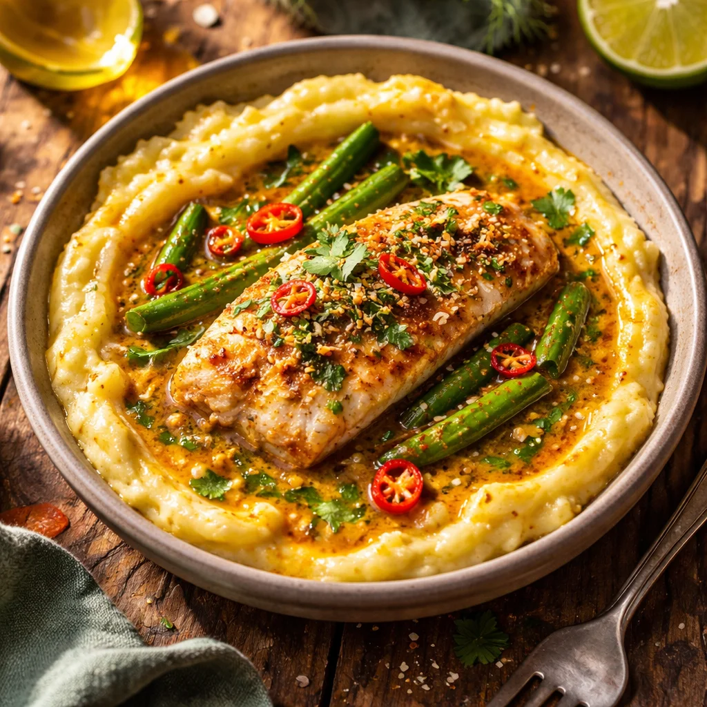 Recette de colombo de poisson au coco, un plat créole aromatique et savoureux.