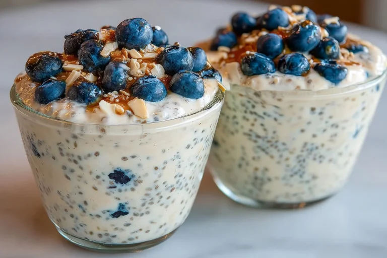 Crème de chia aux bleuets et noix de coco, un dessert sain