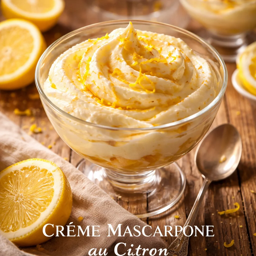 Crème Mascarpone au Citron dans un bol décoratif