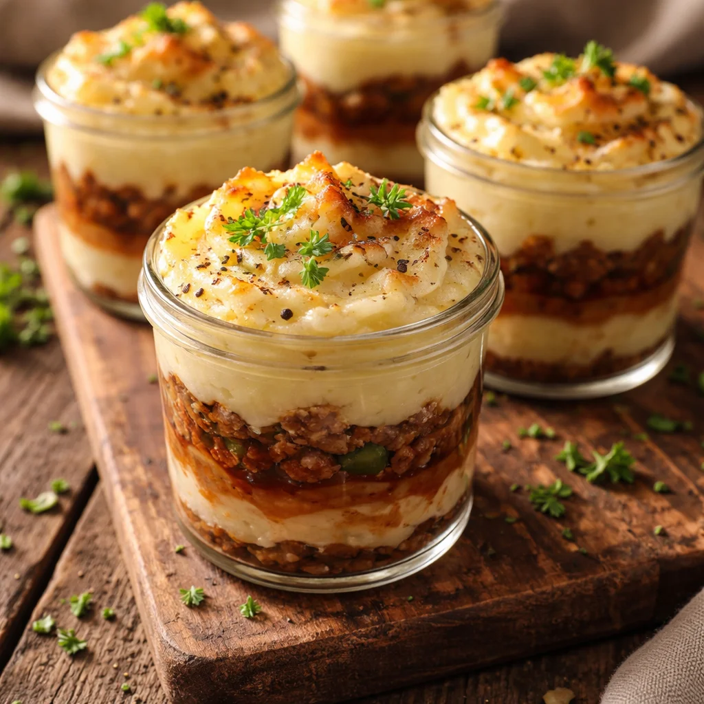 Desserts créatifs dans des verres individuels, parfaits pour les réceptions.