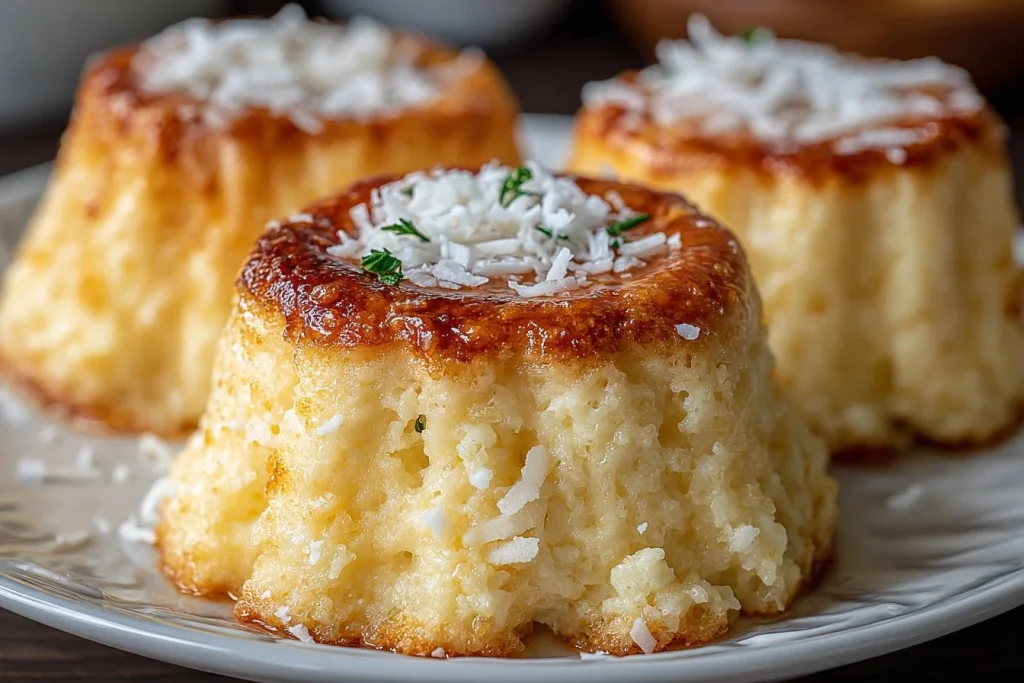 Fondant à la noix de coco avec une texture moelleuse et un goût savoureux
