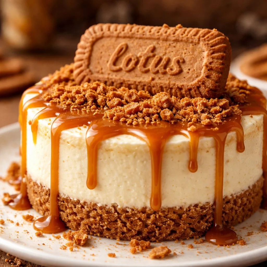 Gâteaux au fromage Biscoff garnis de caramel et biscuit croquant