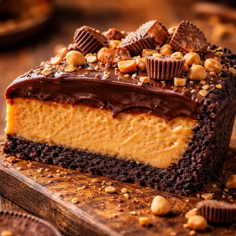 Giant Peanut Butter Pie inspiré par les Reese's avec une garniture crémeuse