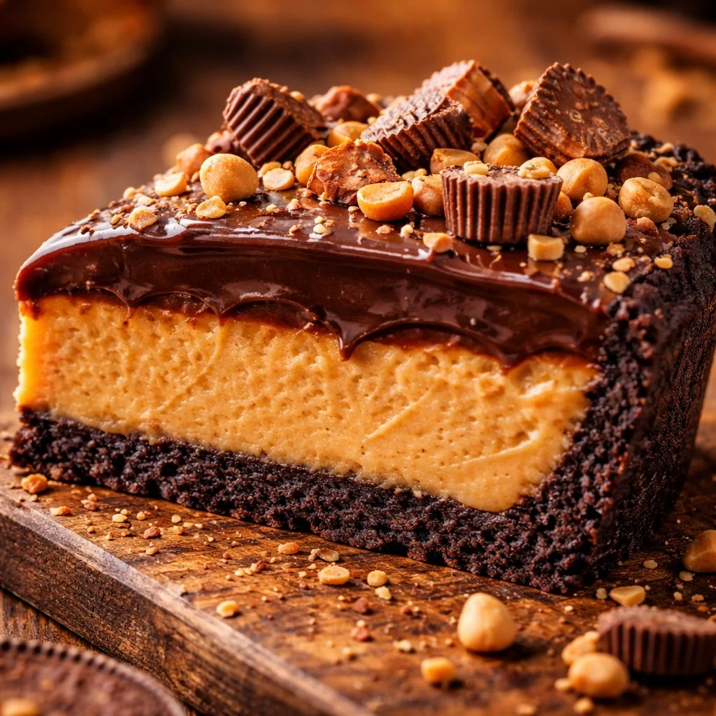 Giant Peanut Butter Pie inspiré par les Reese's avec une garniture crémeuse