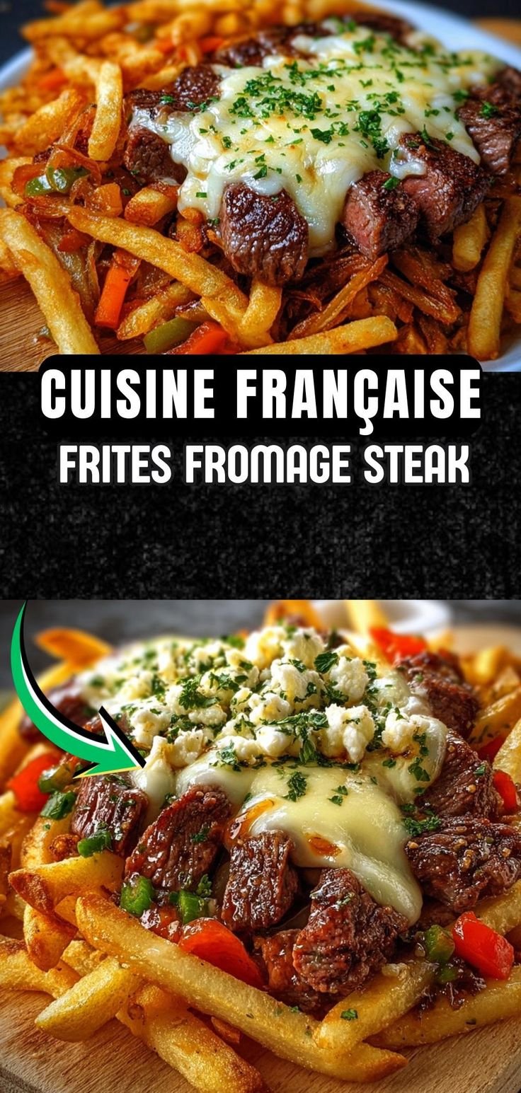 Frites au fromage et steak
