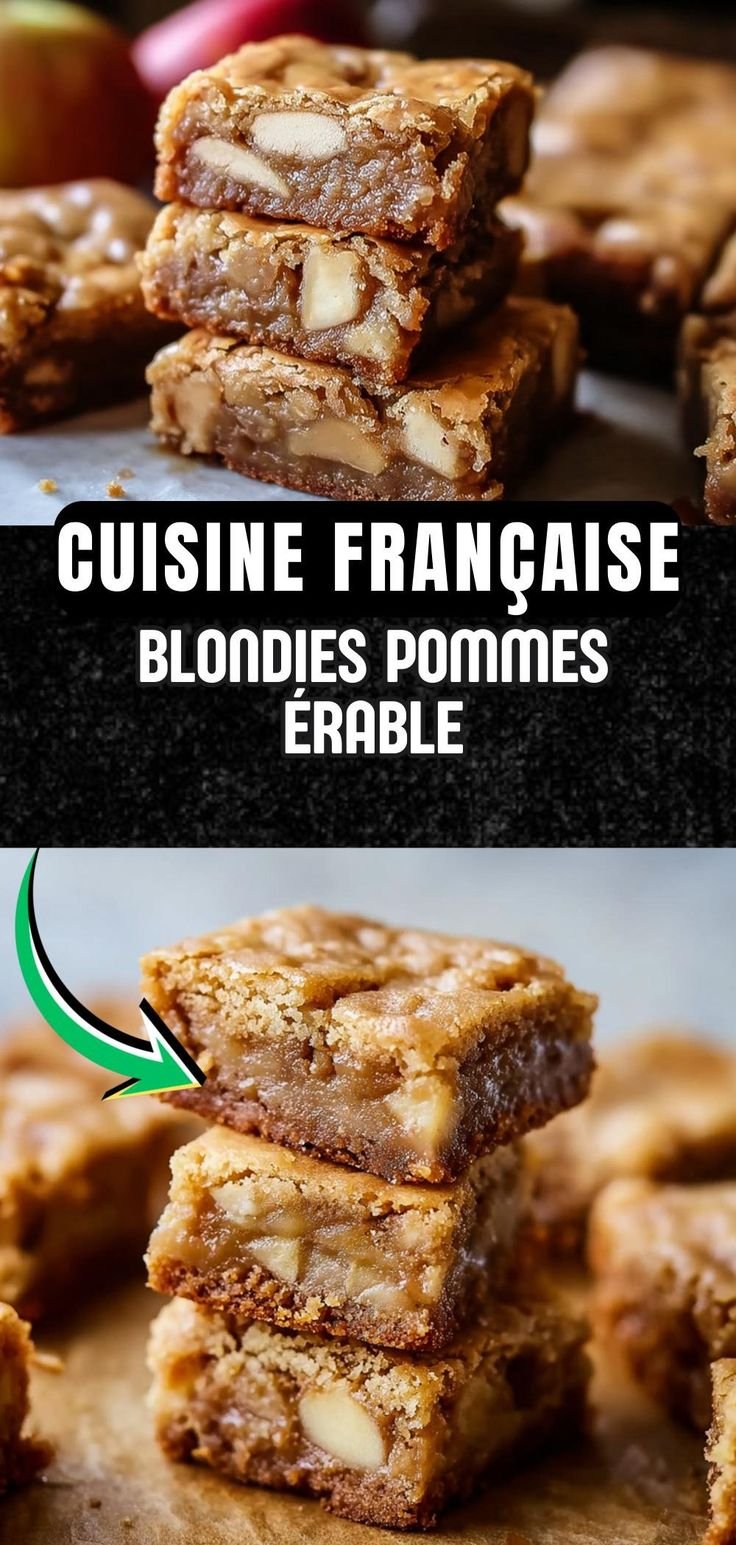 Blondies with apples and maple