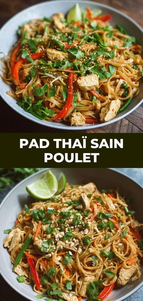 Pad Thaï au poulet sain