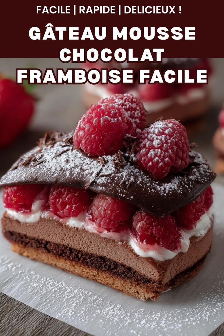 Gâteau mousse chocolat framboise