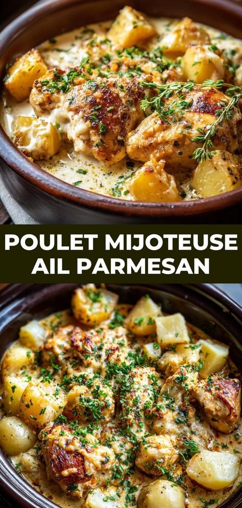 Mijoteuse Poulet Pommes de Terre Ail Parmesan