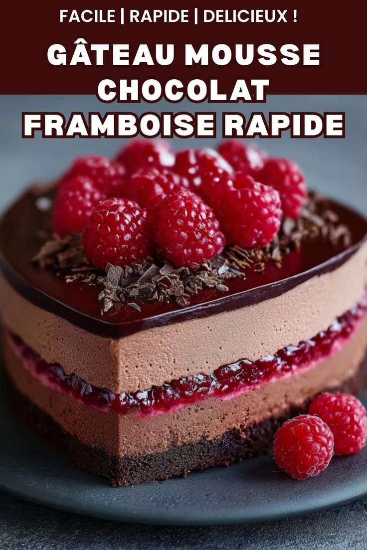 Gâteau mousse chocolat framboise